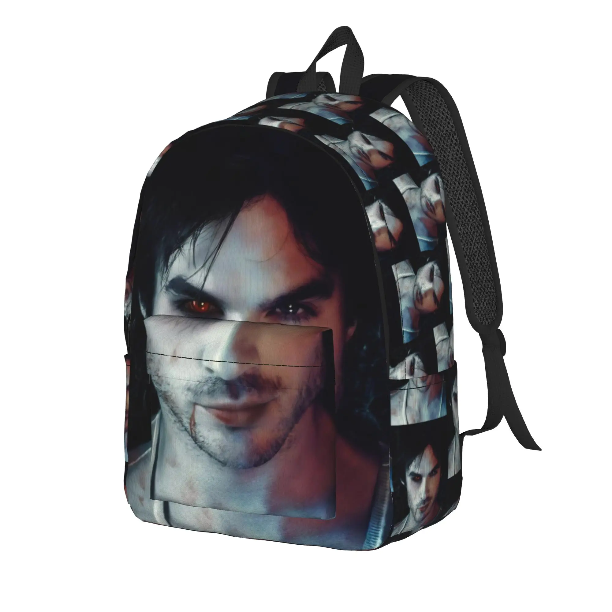 The Vampire Diaries Resuable Movie Backpack Student Unisex Damon Salvatore Large Backpacks School Bags Outdoor Style Rucksack