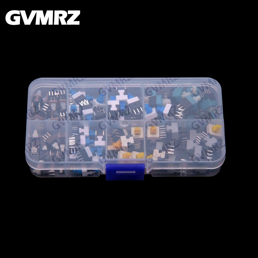 

8Values 80PCS Pushbutton switch box, 5.8*5.8/7*7/8*8/8.5*8.5MM, 8 types of self-locking and non-locking