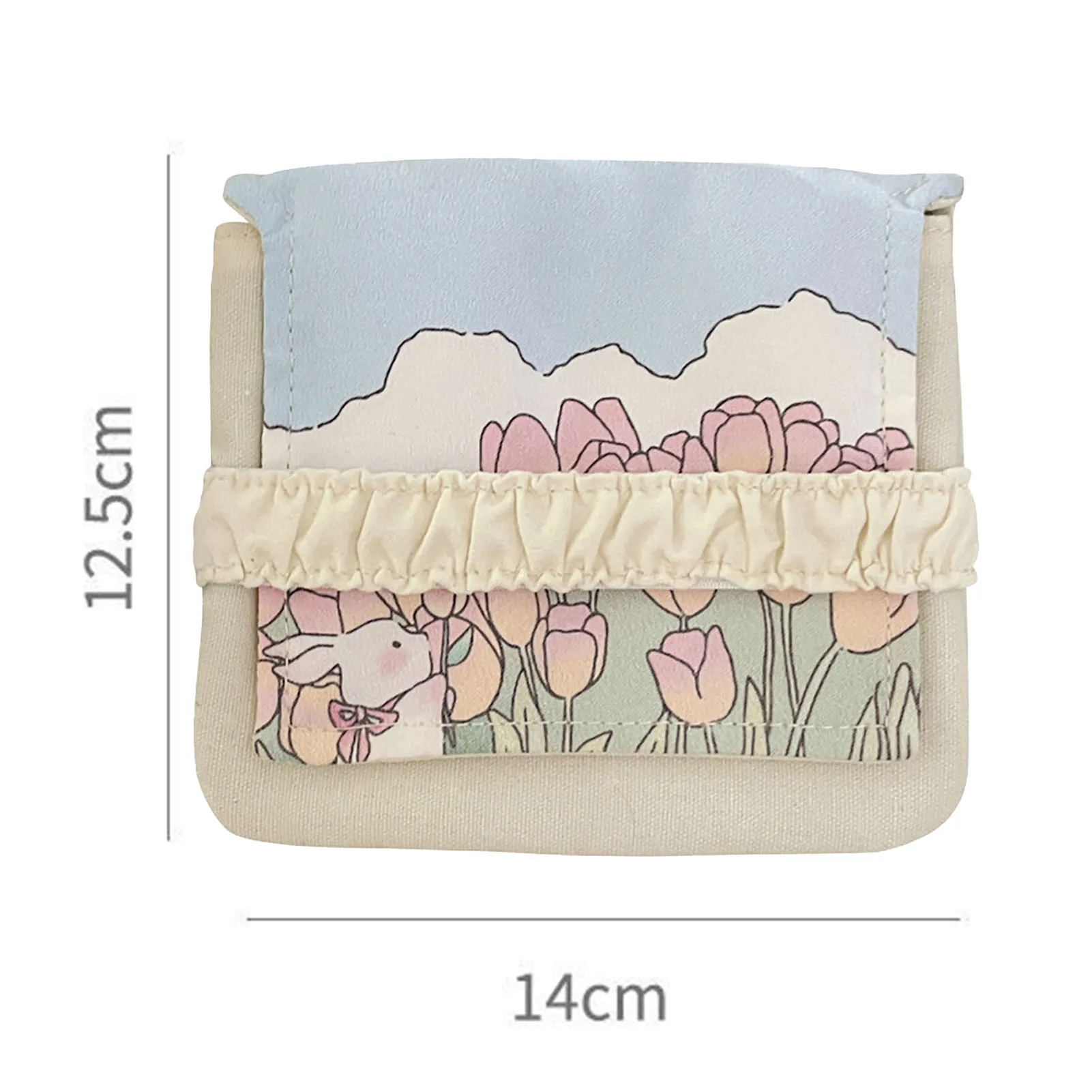 Sanitary Napkin Storage Bag Lightweight Cotton Feminine Menstruation Holder Pouch for Tampons Toiletries Cosmetics