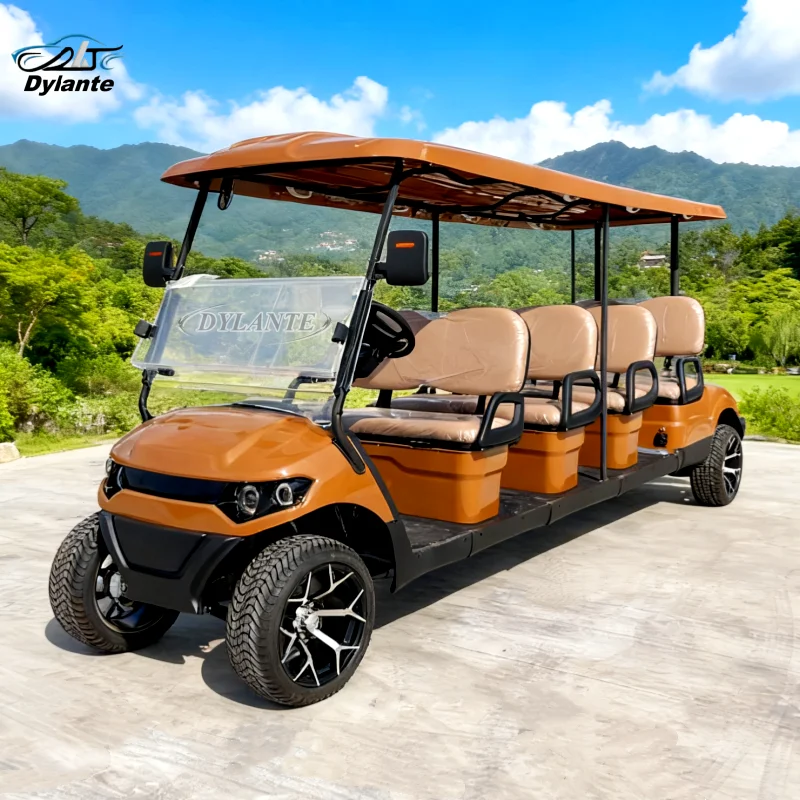 Hot Selling Smart 4 Wheel Disc Brake Golf Cart 8 Seats 48V Off-Road Vehicle AC Motor 7.5kw 10 Inch Display With Lithium Battery