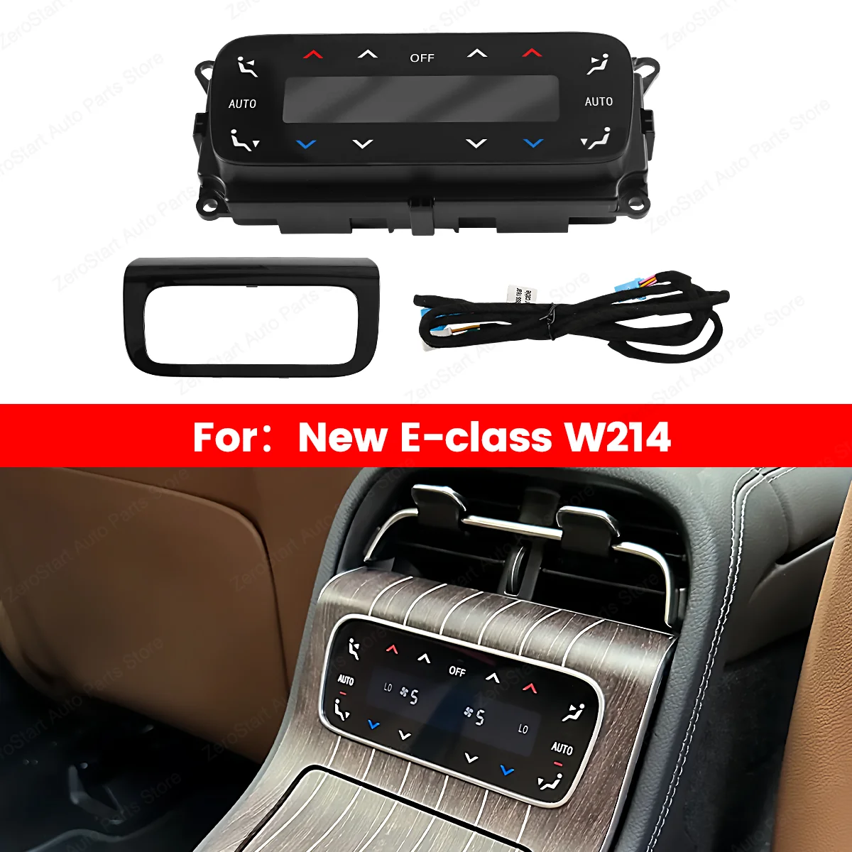 

Rear LCD Conditioner Air Vent Panel Switch Touch Screen Cover For Mercedes Benz E Class W214 E260 E300 AC Conditioning Panel