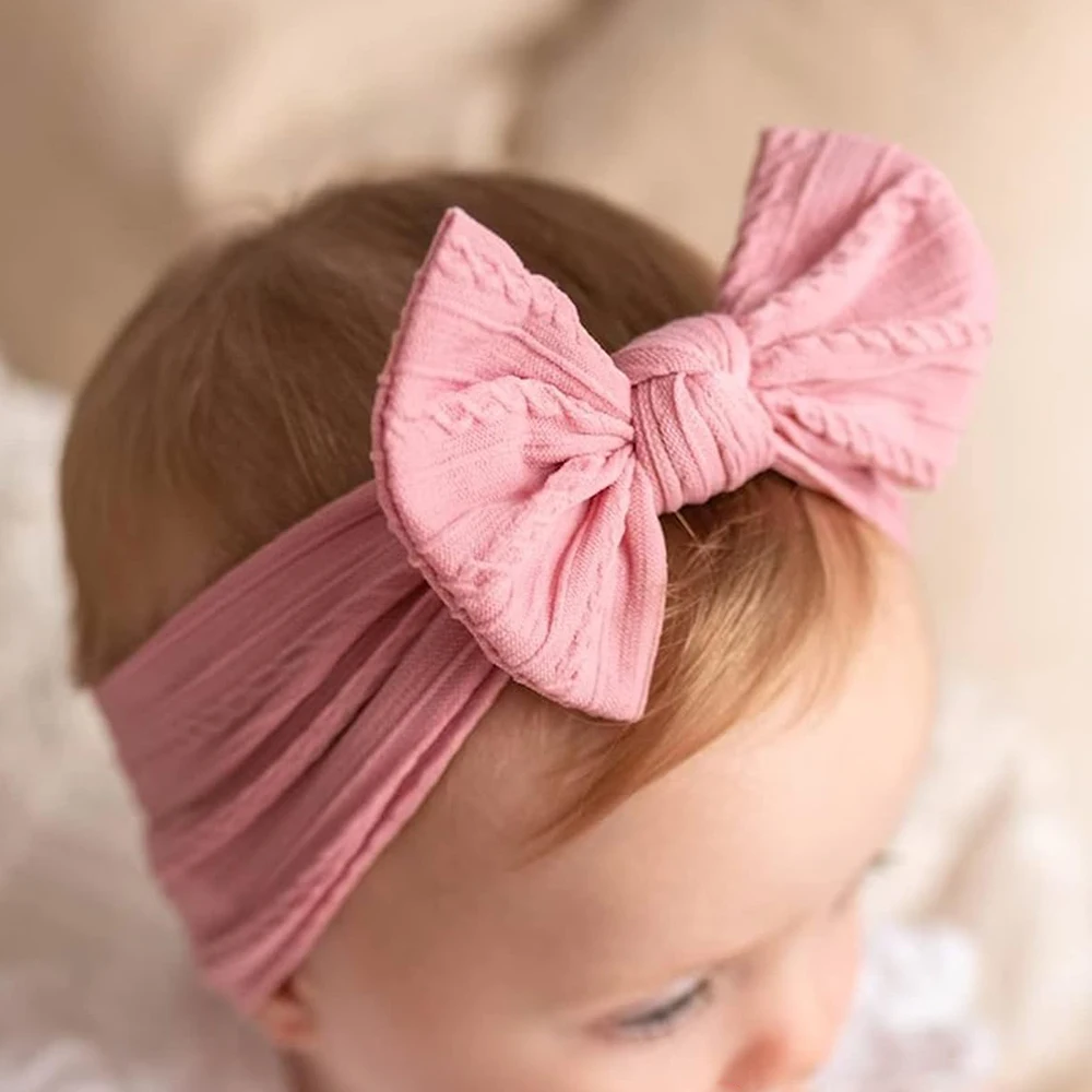 Sweet Newborn Baby Headband For Girls Elastic Cable Children Turban Baby Bow Soft Nylon Kids Headwear Baby Girl Hair Accessories