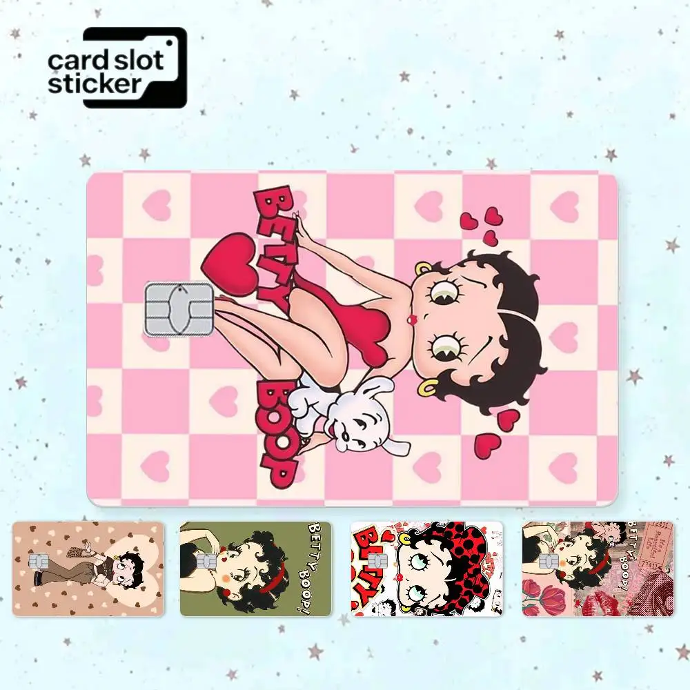 

Cute-B-Betty Boop Credit Card HD Stickers Game Card Decal Small Chip Waterproof Sticker Gift