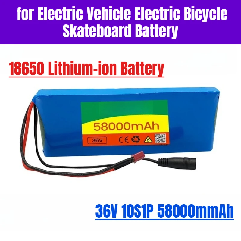

36V 10S1P 5.8Ah 36V 18650 Lithium-ion Battery for Electric Vehicle Electric Bicycle Skateboard