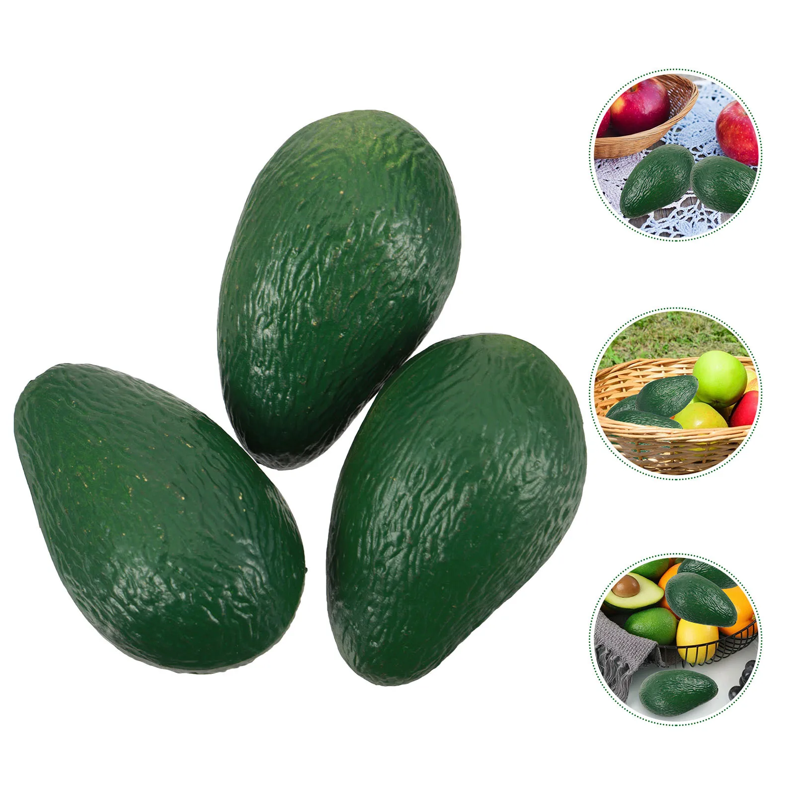 

6Pcs Lifelike Artificial Avocado Adornments Decorative Fruits for Home Kitchen Living Room Birthday Party Display