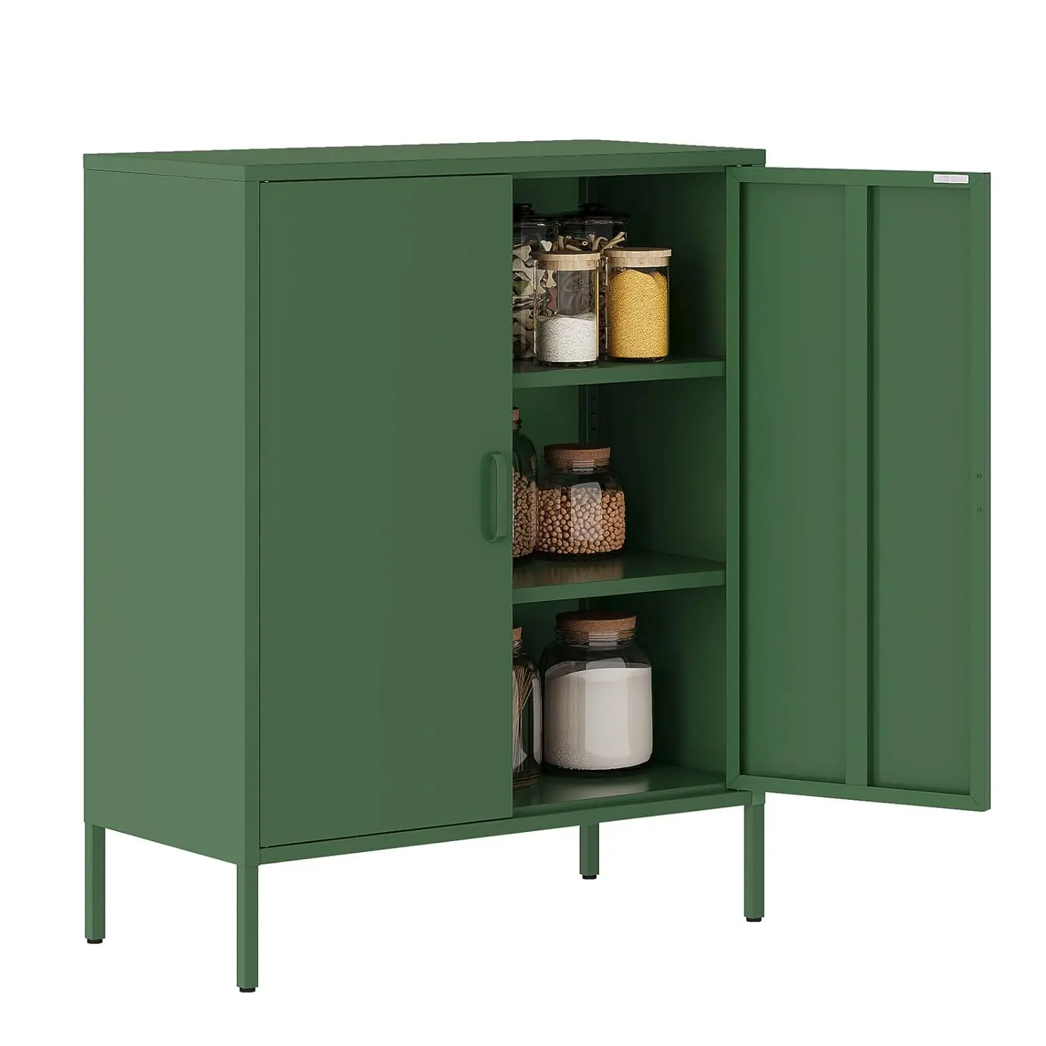

Green Metal Storage Cabinet 40"H 2-Door Towel Freestanding Bathroom Hallway Living Room Small Spaces,Customized