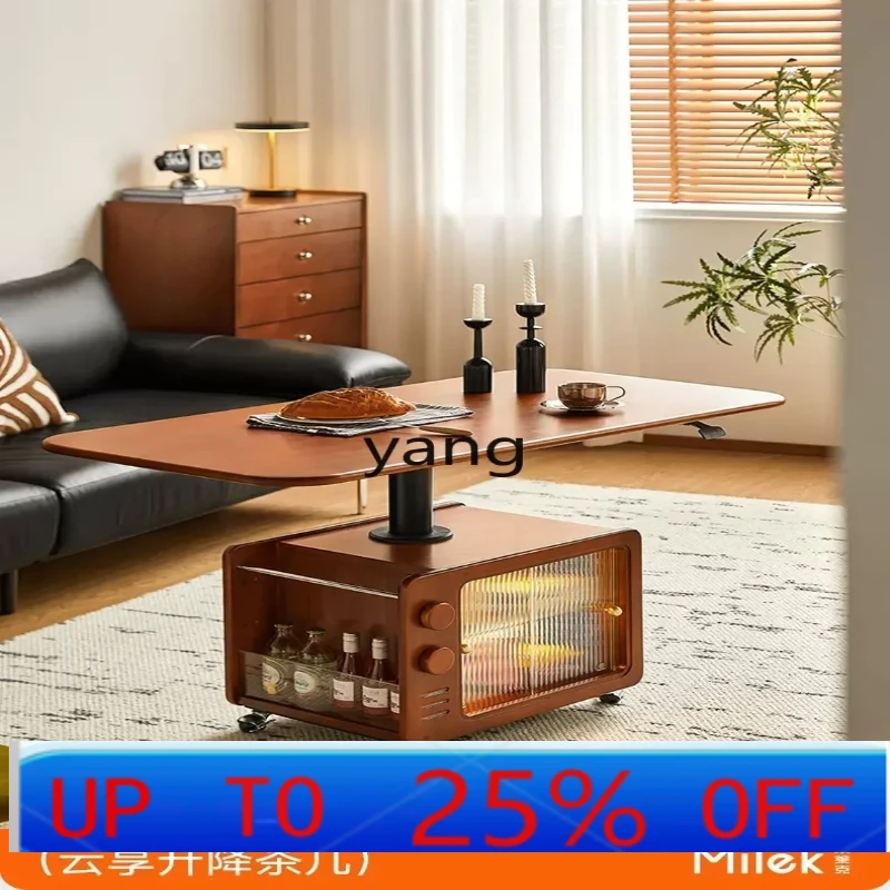 

LH living room household small apartment French retro balcony solid wood mobile tea table