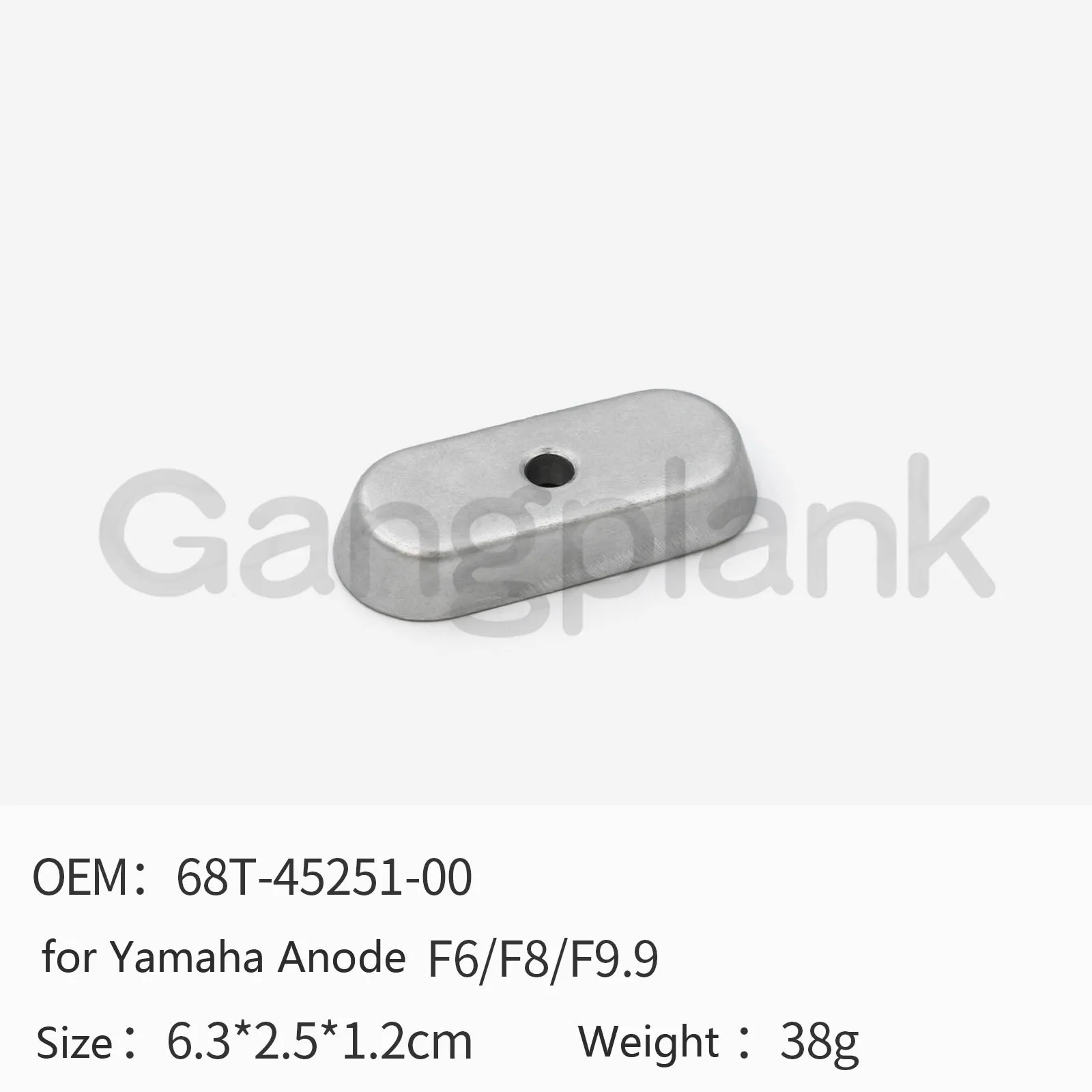

Анод 68T-45251-00 для подвесных моторов Yamaha F6, F8, F9.9