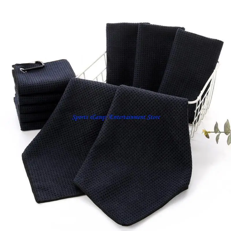 G7NF 2Pcs Golf Towels,Microfiber Merbau Pattern Golf Towel for Men Women Golf Gifts Black Golf Towel with Carabiner Clip