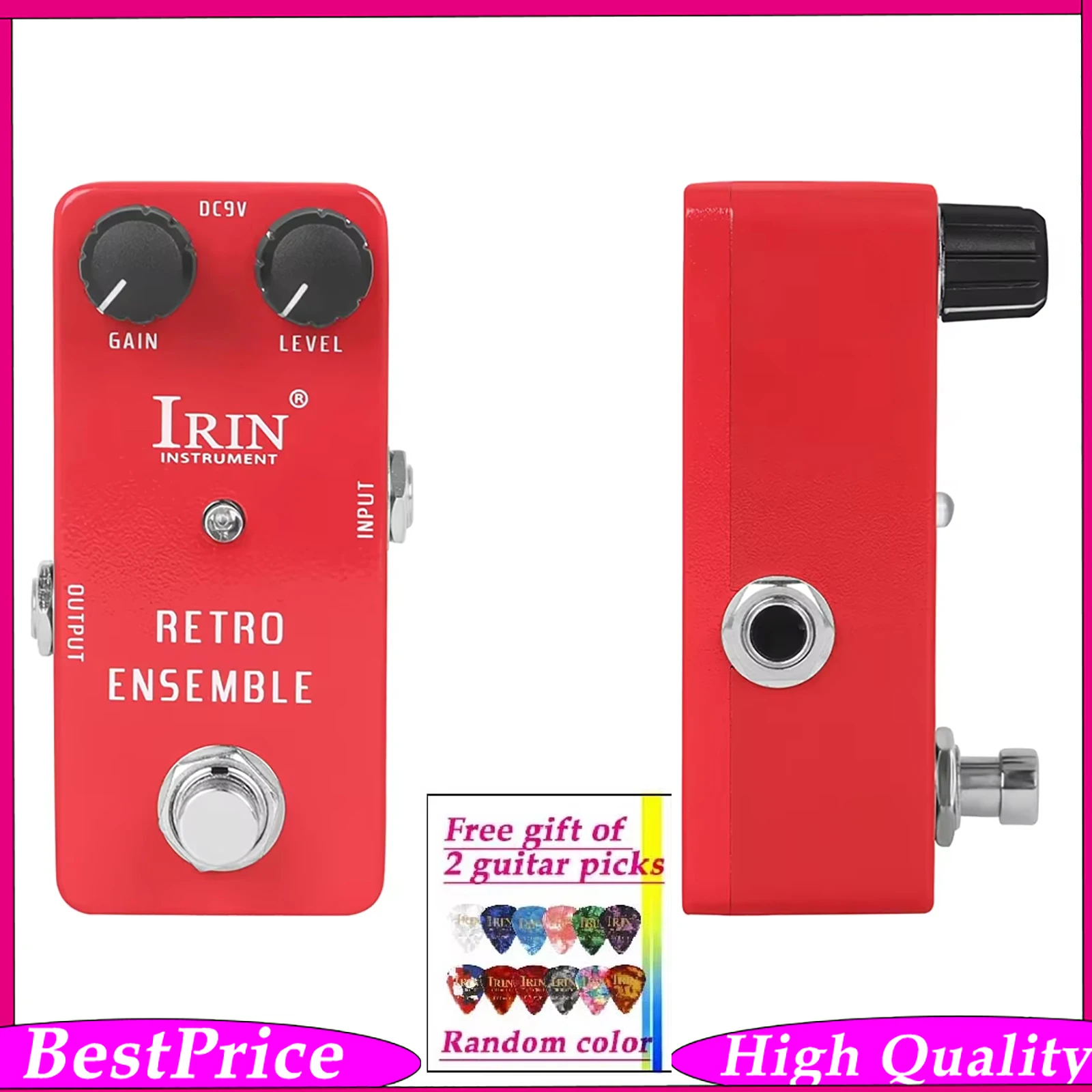 IRIN RS-05 Retro Ensemble Chorus Guitar Effect Pedal True Bypass Effect Analog Vintage Chorus Guitar Pedal for Stage Studio Live