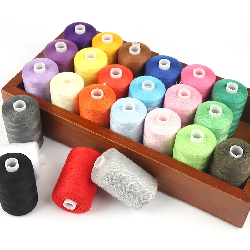 Household sewing thread colored small roll 402 repair thread pagoda hand sewing clothes needle thread 1000 yards