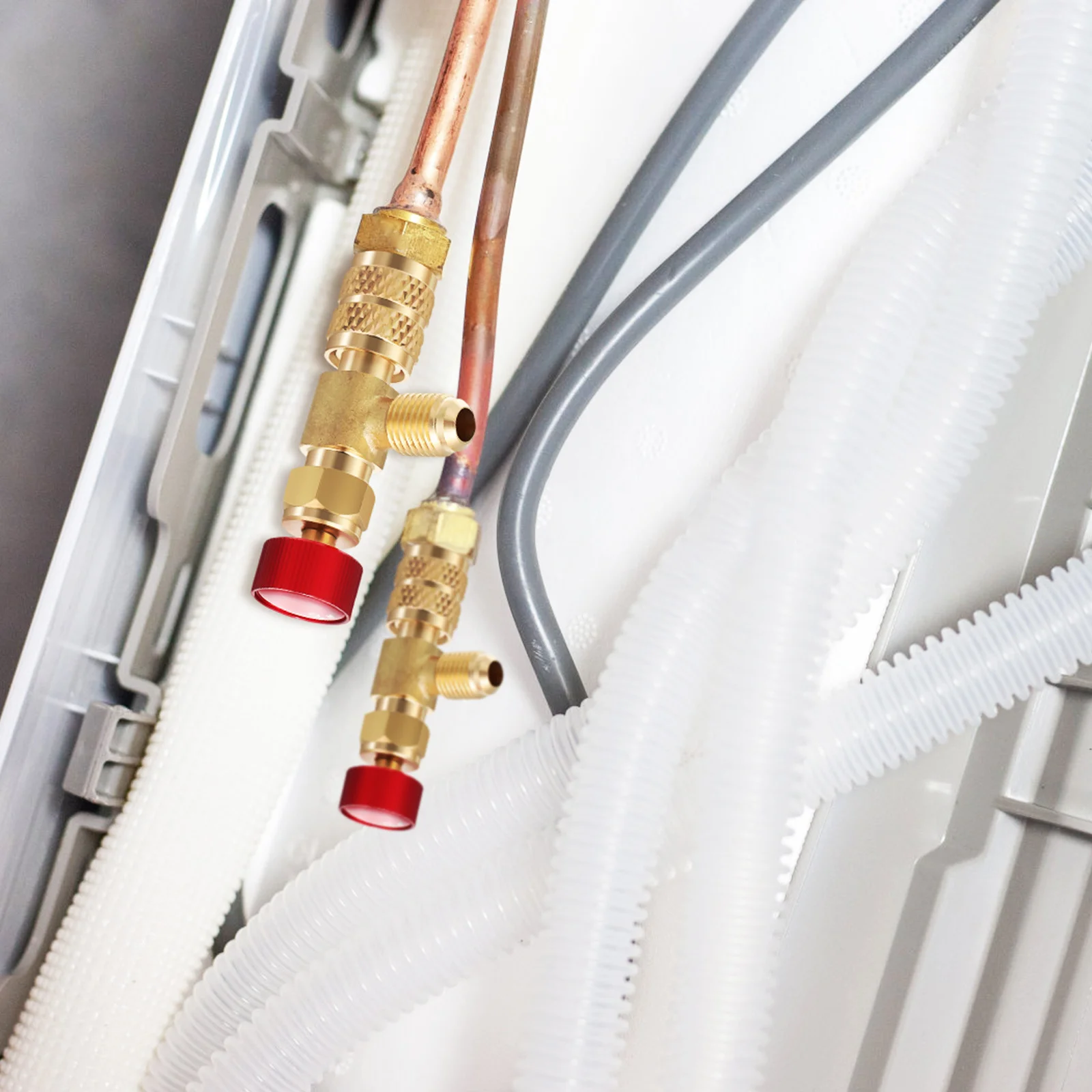 

2Pcs Refrigerant Safety Valve Switch Enhanced Durability Easy Operation Air Conditioning Control Valve for R410a Filler