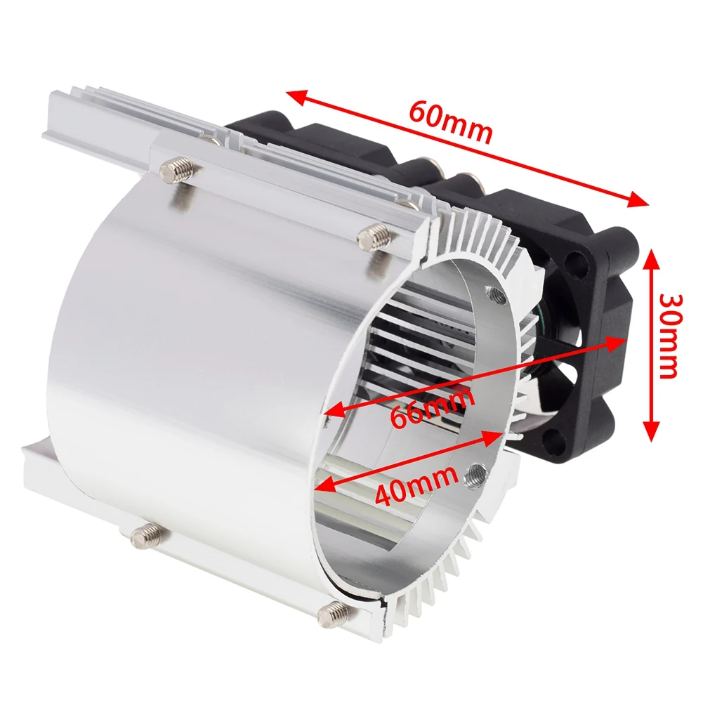 RC Car 41-43mm Dual Fan Motor Radiator Heat Sink for High Speed 1:8 Motor Traxxas SUMMIT Big S E-REVO Big E,Silver