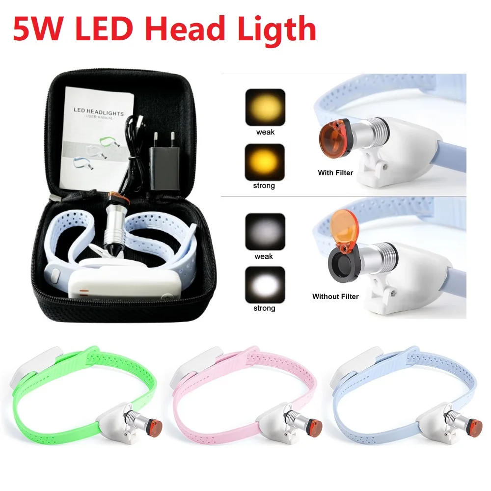 

5W Wireless LED Headlamp Super Bright Lightweight LED High Brightness Head-Mounted Headlight For Dental Surgical Medical New