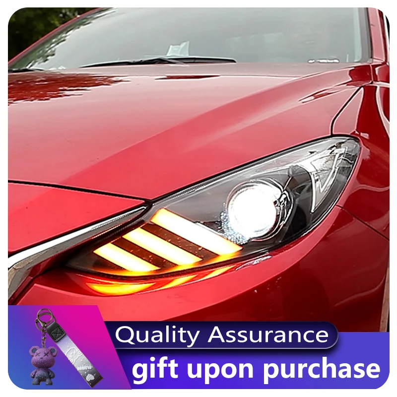 

Автомобили, аксессуары для Mazda 3 Axela Mazda3 2014 2015 2016, передний фонарь DRL, обновление автомобиля, новый стиль, светодиодная фара, линза