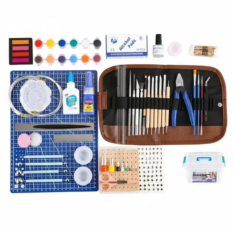 

Featherweight Clay Tools Set, Colorful Modeling Clay, DIY Figurine Crafting, Complete Sculpting Kit, Handcraft, Storage Box