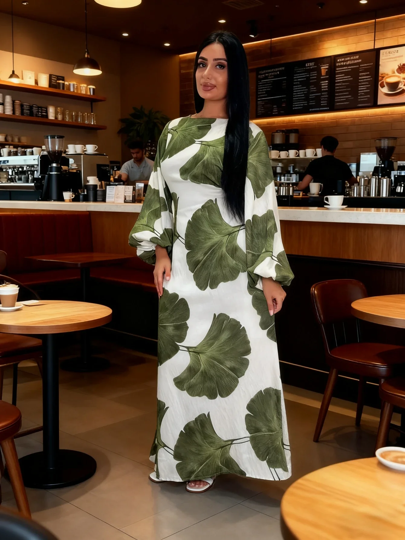 

Ид женское платье Абая с принтом мусульманские вечерние платья арабский длинный халат Дубай Джалабия Рамадан с принтом элегантные платья Largos 2026