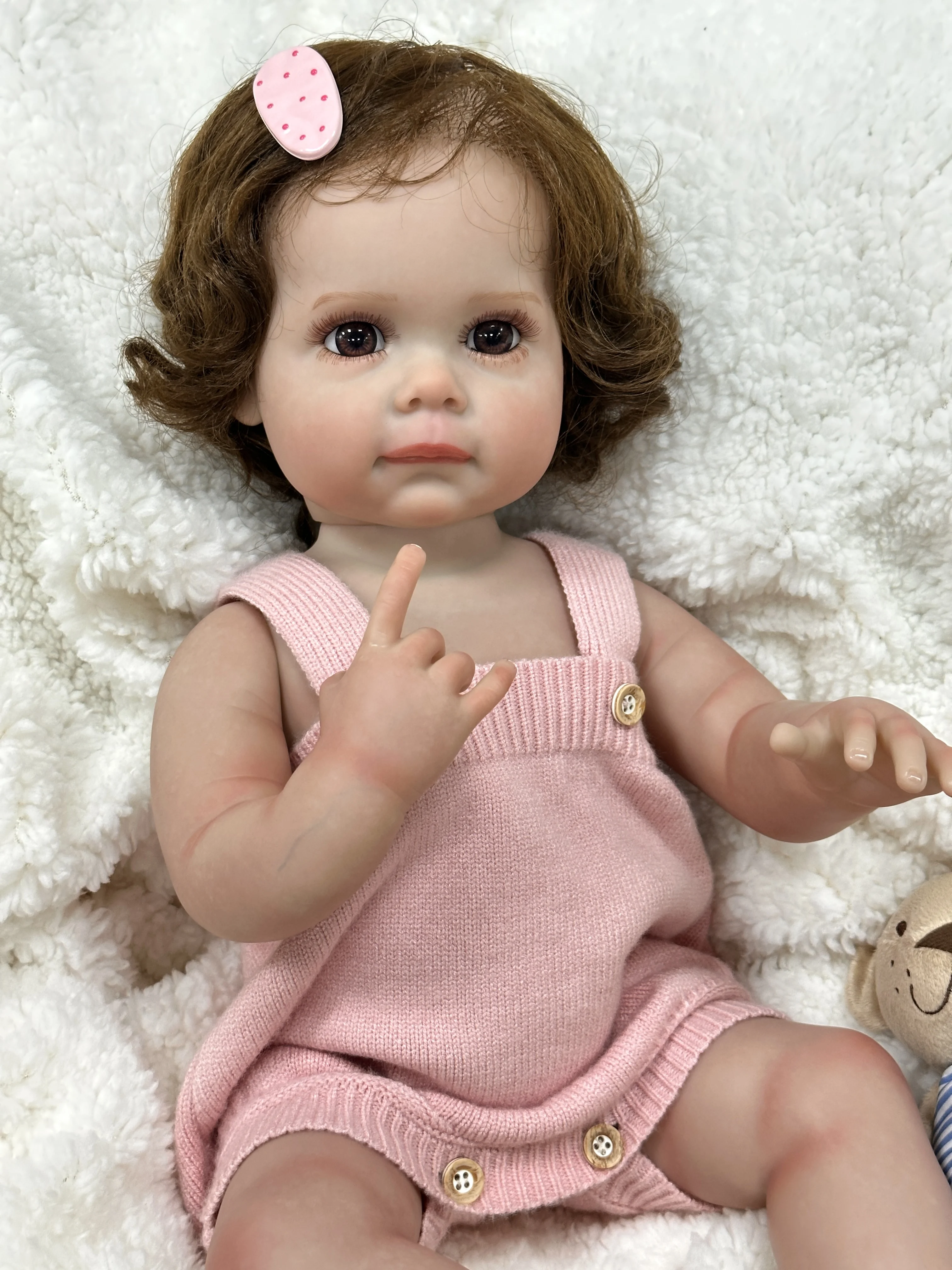 Cokela 50cm Cuerpo molhado e trink esmalte realista recém-nascidos bebê feminino simulação macio chorando kit de silicone bonecas reborn