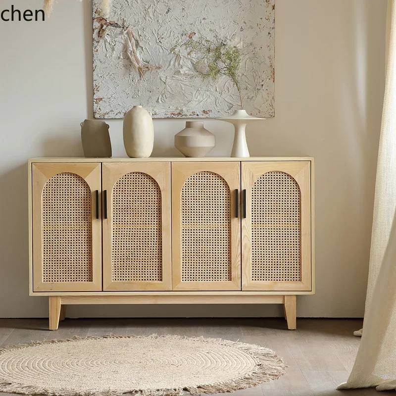 HXL Solid Wood Sideboard Cabinet for Home Living Room Entrance Cabinet Modern Simple Storage Cabinet Creative