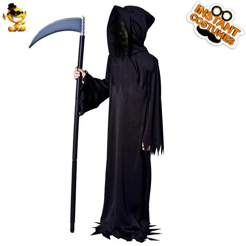 

Children's loween Costume Terror Death God k Menger Ghost Outfit Par Playful Dr up Clothes PU Material