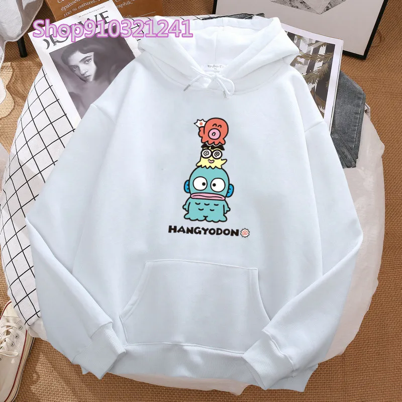 Hangyodon-Hoodies gráficos para mulheres, desenhos animados fofos, capuz casual, moletom engraçado, tops kawaii, roupas femininas, moda