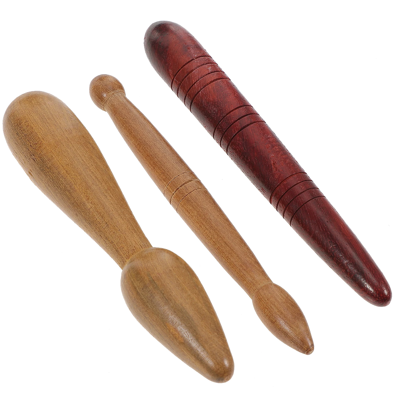 

3pcs Wood Massage Roller Body Stick Natural Wooden Foot Scraping Bar for Acupoint Therapy Redwood Massager Tools