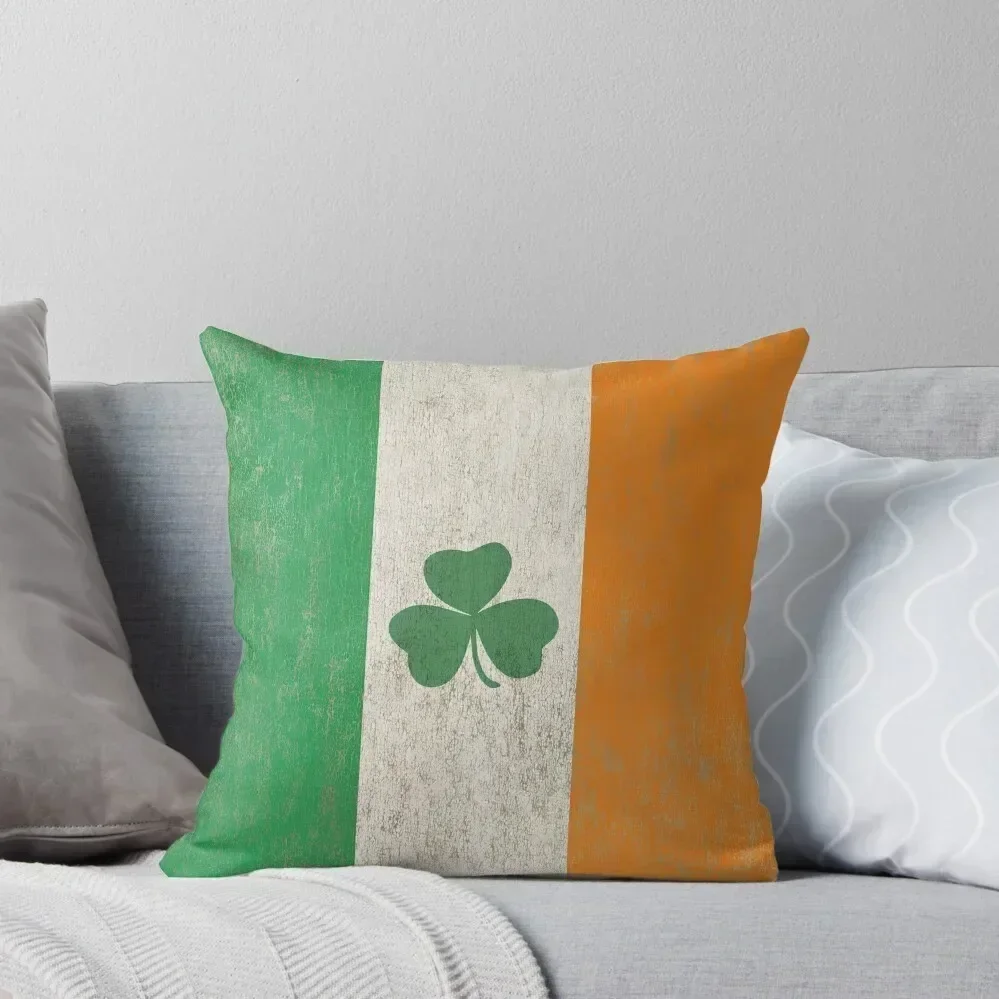 Vintage Irish Ireland Shamrock Flag Throw Pillow christmas decorations 2025 Decorative Cushion Cover pillow