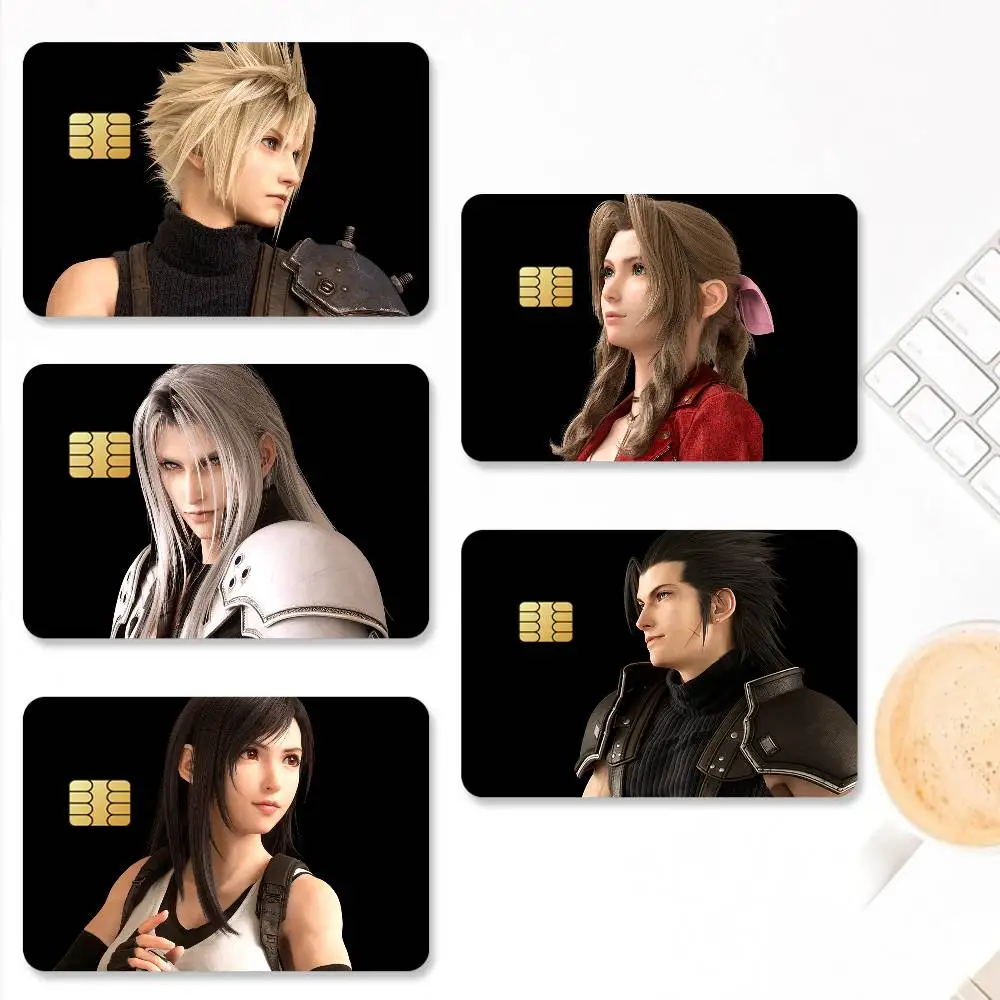 Game Final Fantasy Credit Card Stickers Skin for Bank Debit Decorative Protection 4PCS Decal Anti-scratch Waterproof