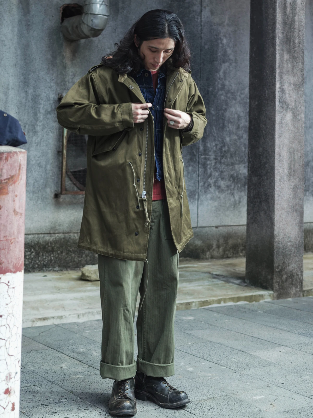 Bronson M-1951 Fishtail Parka Shell Sateen Cotton Army Type M-51 Coat Jacket