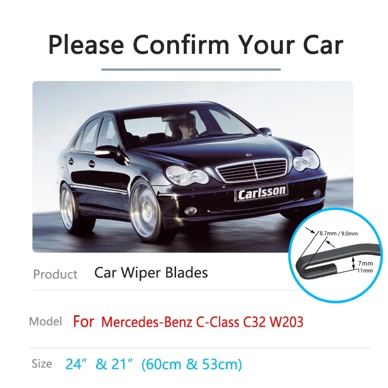 For Mercedes Benz C Class CClass C32 W203 2000 2001 2002 2003 Windshield Windscreen Brushes Accessories Car Front Wiper Blades 2