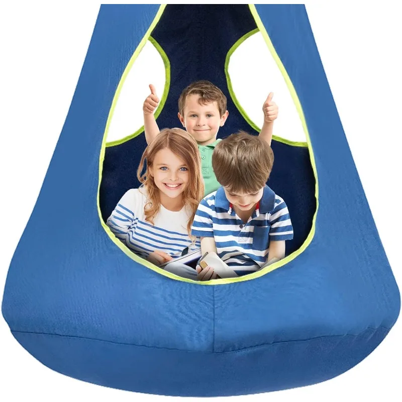 Kids Nest Swing Chair, Hanging Hammock Chair Nest Hammock Swing Chair with Pocket for Outdoor and Indoor(43.5