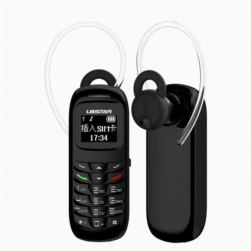 L8Star BM70 Mini Mobile Phone-Compatible Cell Wireless Headset Cell Phone Dialer Gtstar BM70 GSM Black