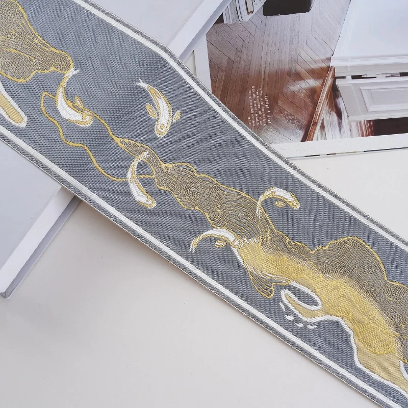 25M/Roll 9cm Wide Scenic Embroidery Jacquard Lace Ribbon Belts Webbing Curtain Accessories Pillow Sofa Edge Decor DIY Sewing