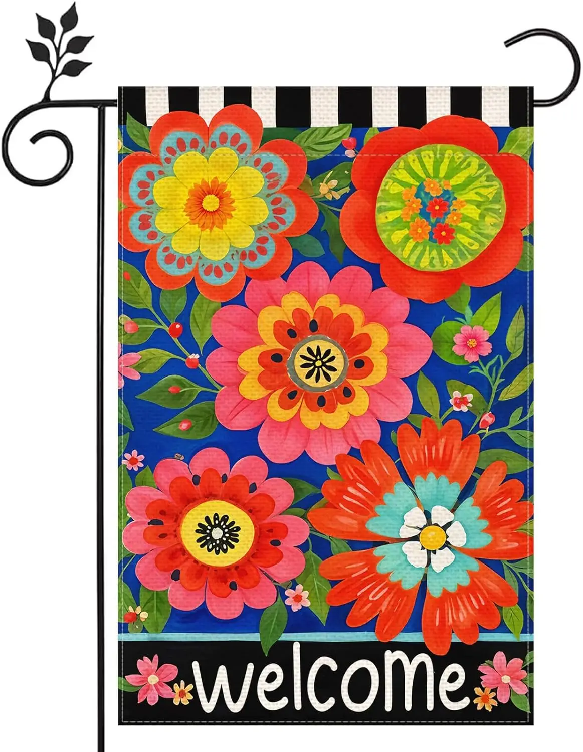 Welcome Colorful Flowers Summer Garden Flag 12x18 inch Double sided Burlap Home Outdoor Yard Decor Flag XAA UUV EEU SSL