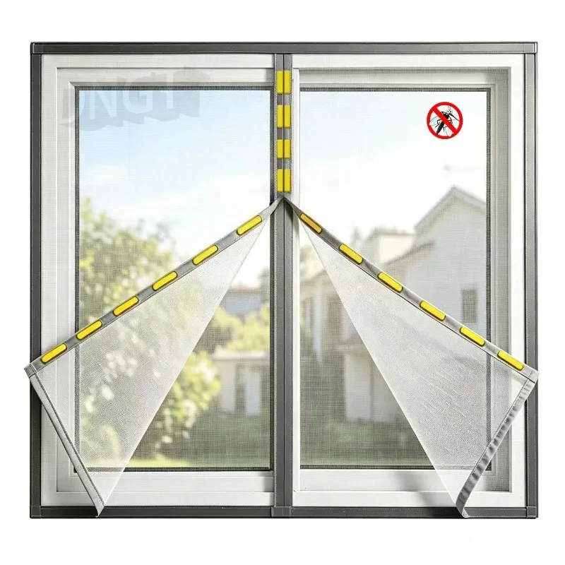 GreySelf Adhesive Invisible Household Magnet Magnetic Screen Window Mosquito Screen Mesh Sand Window Mosquito Net Window Curtain