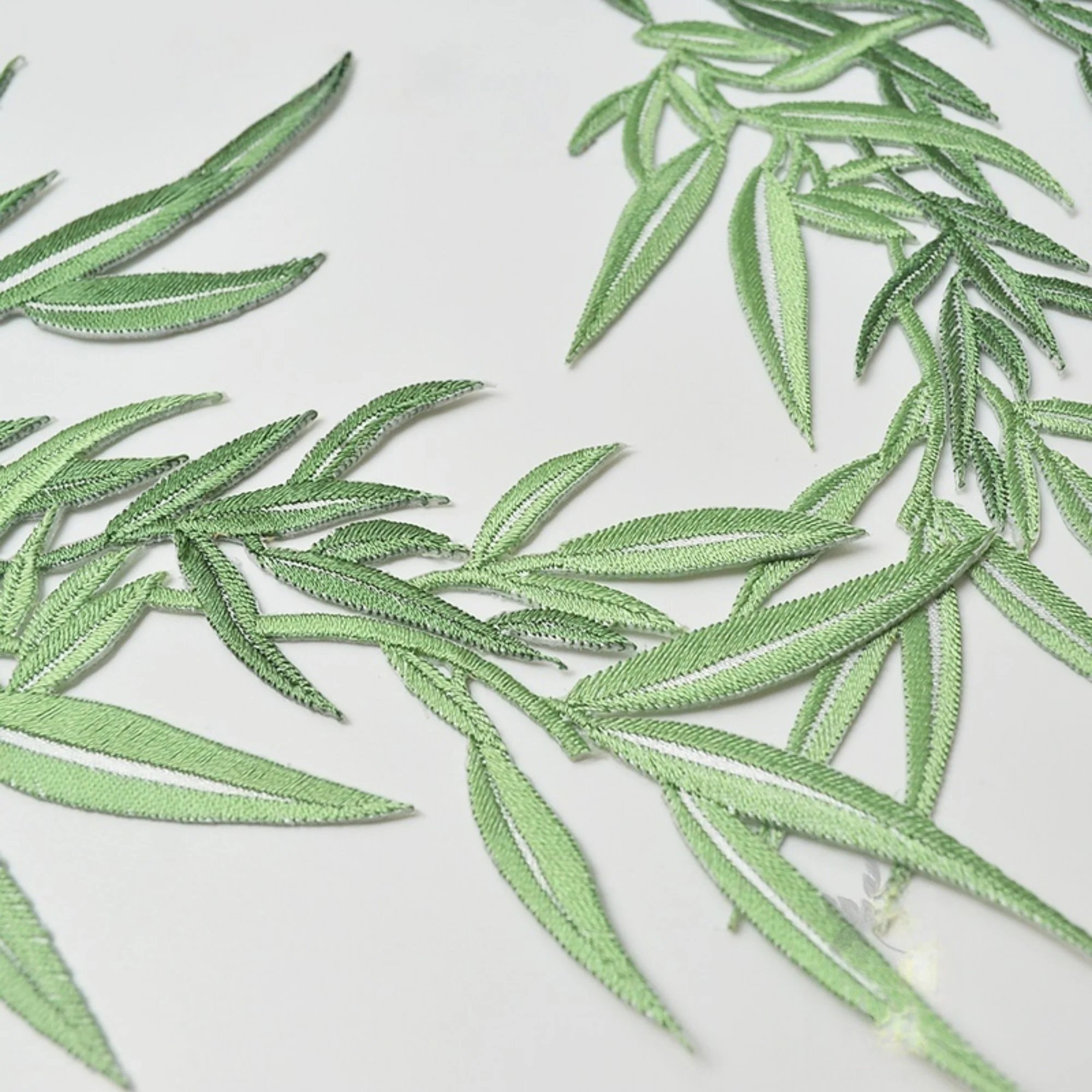 

1 pcs Embroidered Bamboo leaf Appliques,Embroidered leaf ,Iron-on Patches For Dress Supplies,For Dress DIY