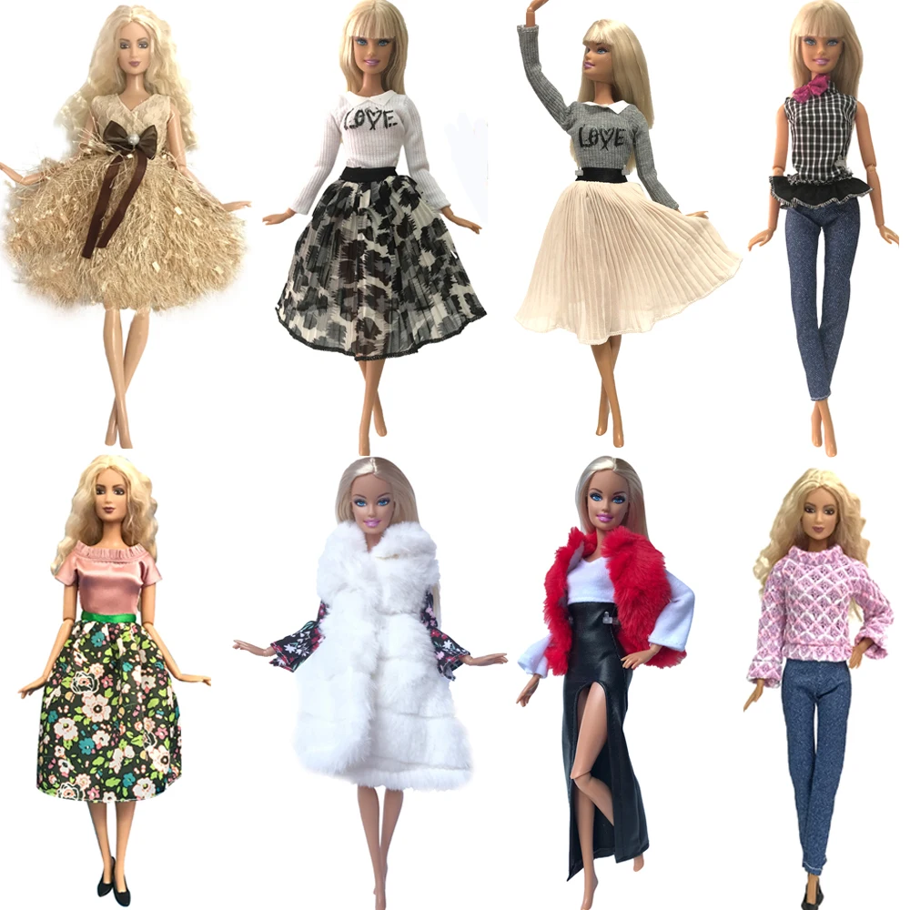 Mix Style 1 Pcs Fashion Dress For 1/6 Doll Clothes Party Skirt Casual Coat Dress For Barbie Doll Accessories Girl's Doll Gift JJ