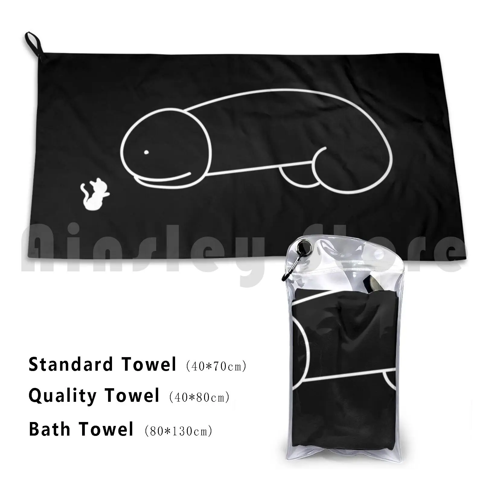 Dick And Tiny Cat-White Strokes Bath Towel Beach Cushion Dick Cock Love Boyfriend Girlfriend Weird