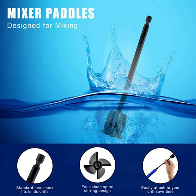 Mixer Bevestigingsboor Voor Hars, Pak Van 5 Epoxy Hars Mixer Hars Mixer Bevestiging, Spiraal Roerder Voor Het Mengen Van Verf