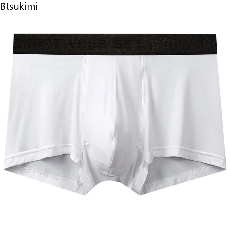 2025 Men's Modal Underwear Boxer Shorts Panties Solid Color Shorts Underpants for Men U-shaped Breathable Mid Waist Shorts Male