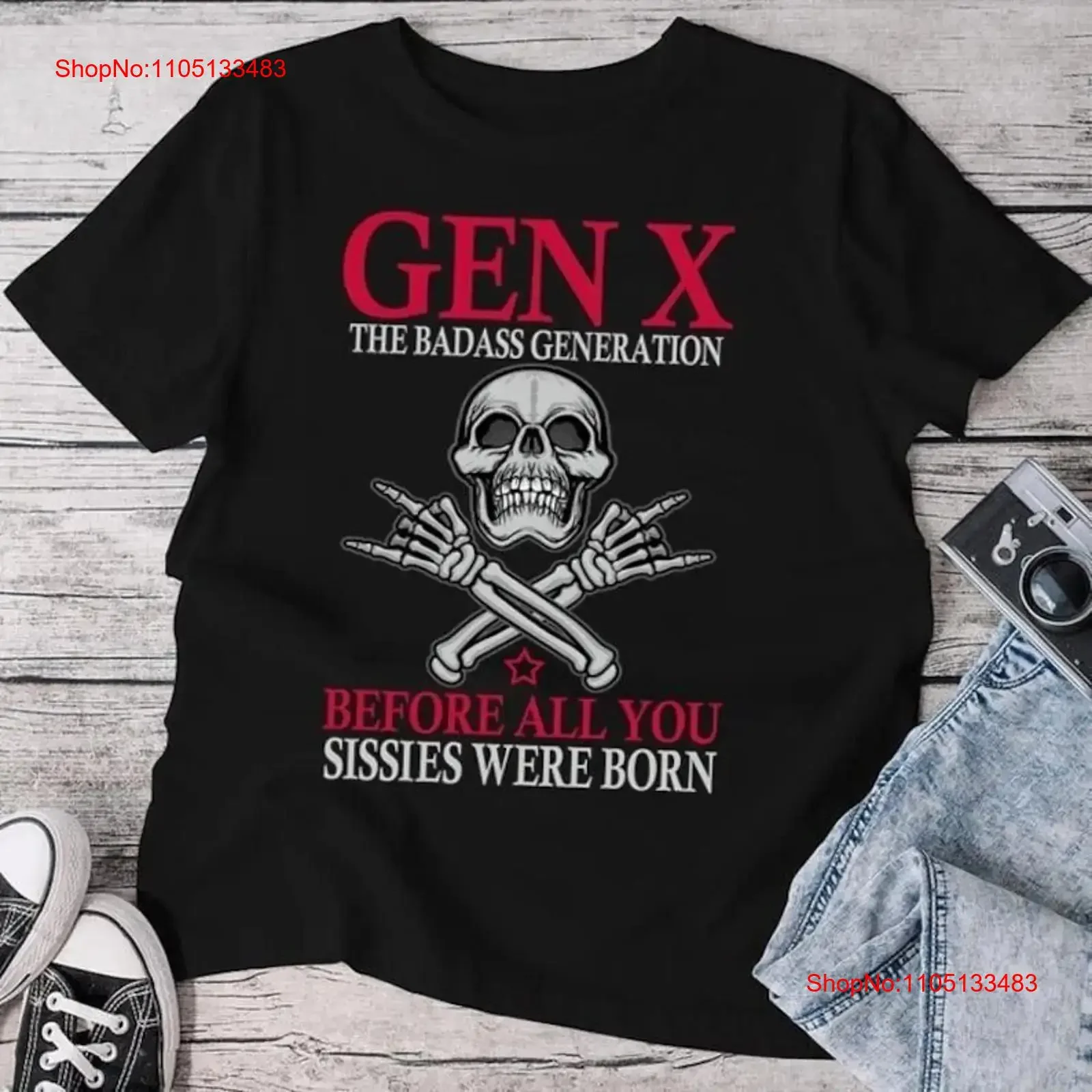 

X Generation Before All You Sissie Were Born Skull Rock Hand Футболка Gen винтажная стираная модная слегка растянутая стильная футболка