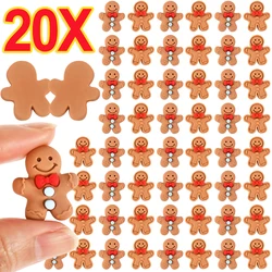 10/20Pcs Christmas Gingerbread Man Resin Flatback Cabochon Figurine Scrapbook Xmas Decoration Ornaments DIY Jewelry Accessories