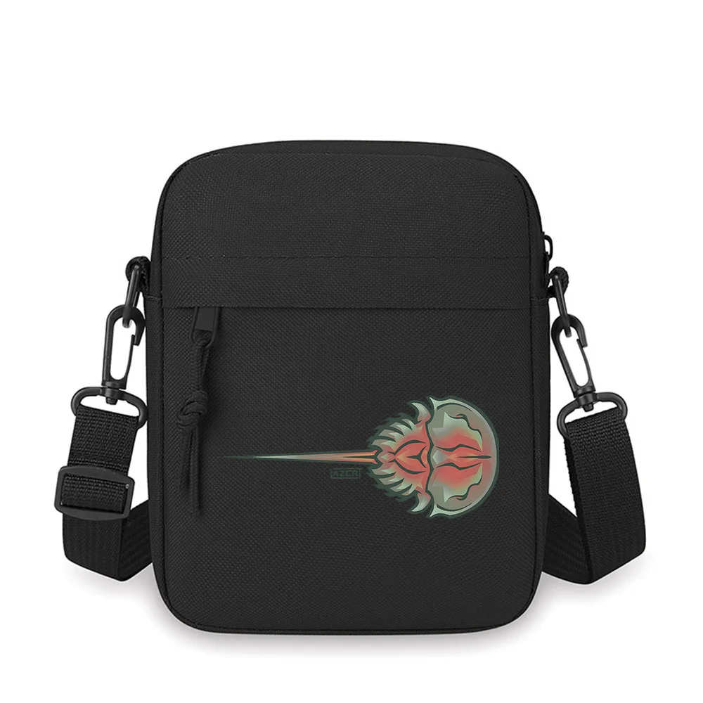 

Abstract creature shape pointy tail design Men Crossbody Bag Single Shoulder Women Cartoon Anime Film Printing Design Unisex
