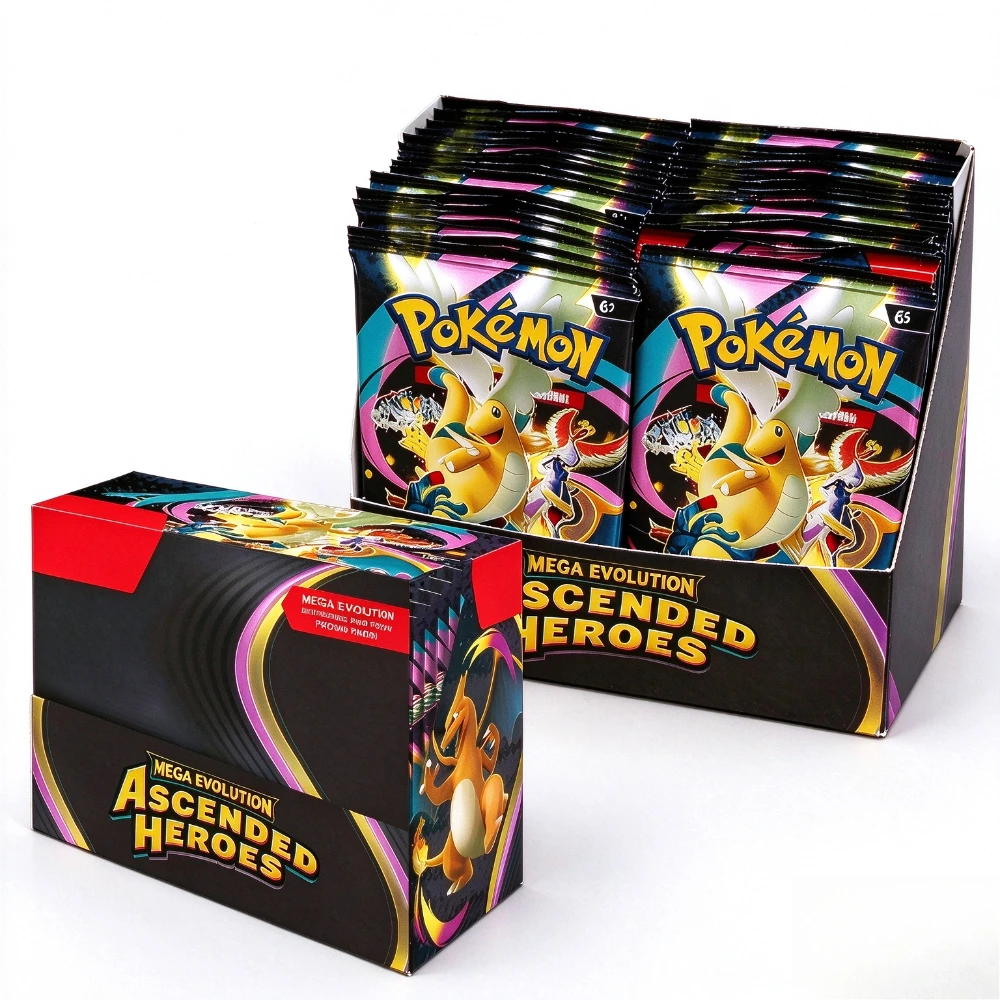 Newest Pokémon Cards MEGA EVOLUTION  Ascended Booster Phantasmal Flames Full Sealed Packs RareTrading Game Cards Collection Toy