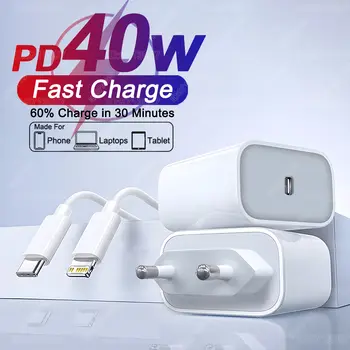 PD 40W rychlonabíječka pro iPhone 16 15 14 13 12 11 Pro Max USB-C nabíjecí kabel pro iPhone nabíječka adaptér příslušenství pro telefony 10 nejlepší prodej Nabíječky Apple - №8
