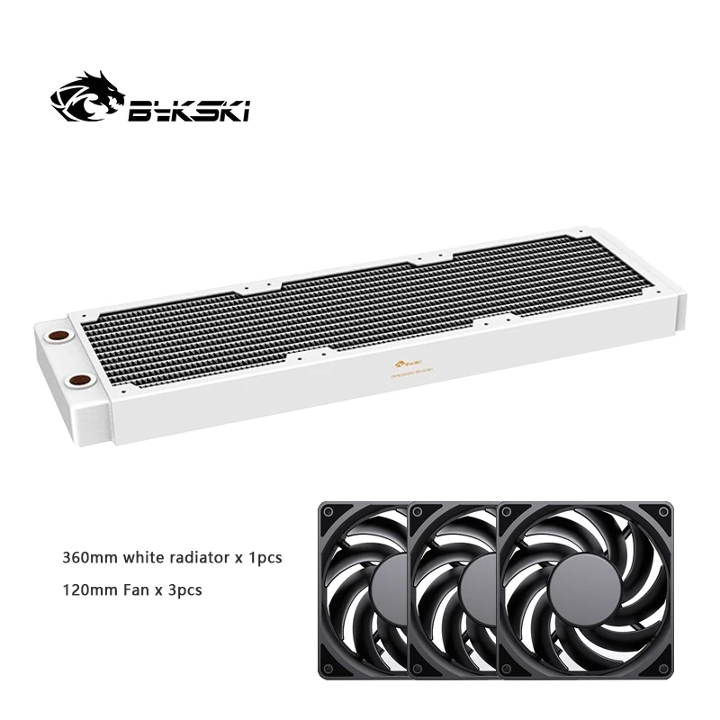 Bykski 360/240mm Copper Radiator 30mm Thickness+120mm Fan for Computer Cooling Water Cooler Heatsink Kit White / Black