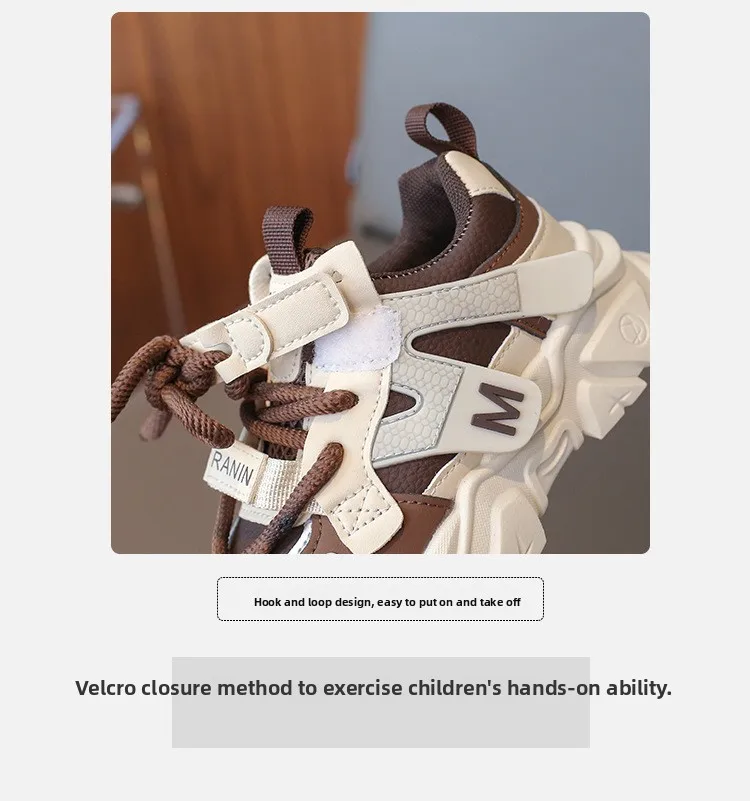 Mädchen-Sportschuhe 2026 Neuer Stil Weiche Sohle Kinder-Freizeitschuhe Modische Atmungsaktive Gestreifte Dad-Schuhe für Kinder Jungen – Detail 5