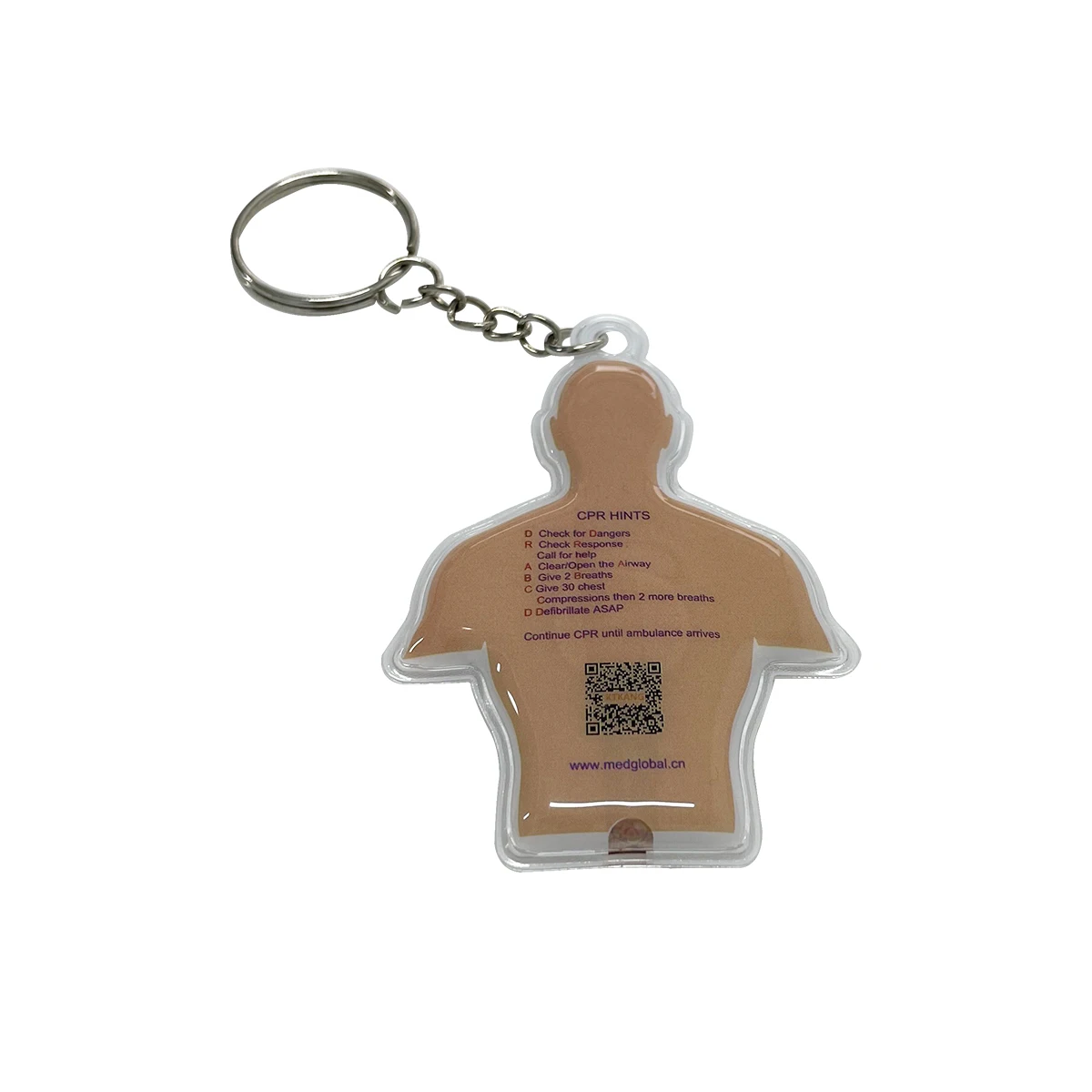 100 قطعة من سلسلة مفاتيح CPR Manikin LED كهدية لدراجات CPR