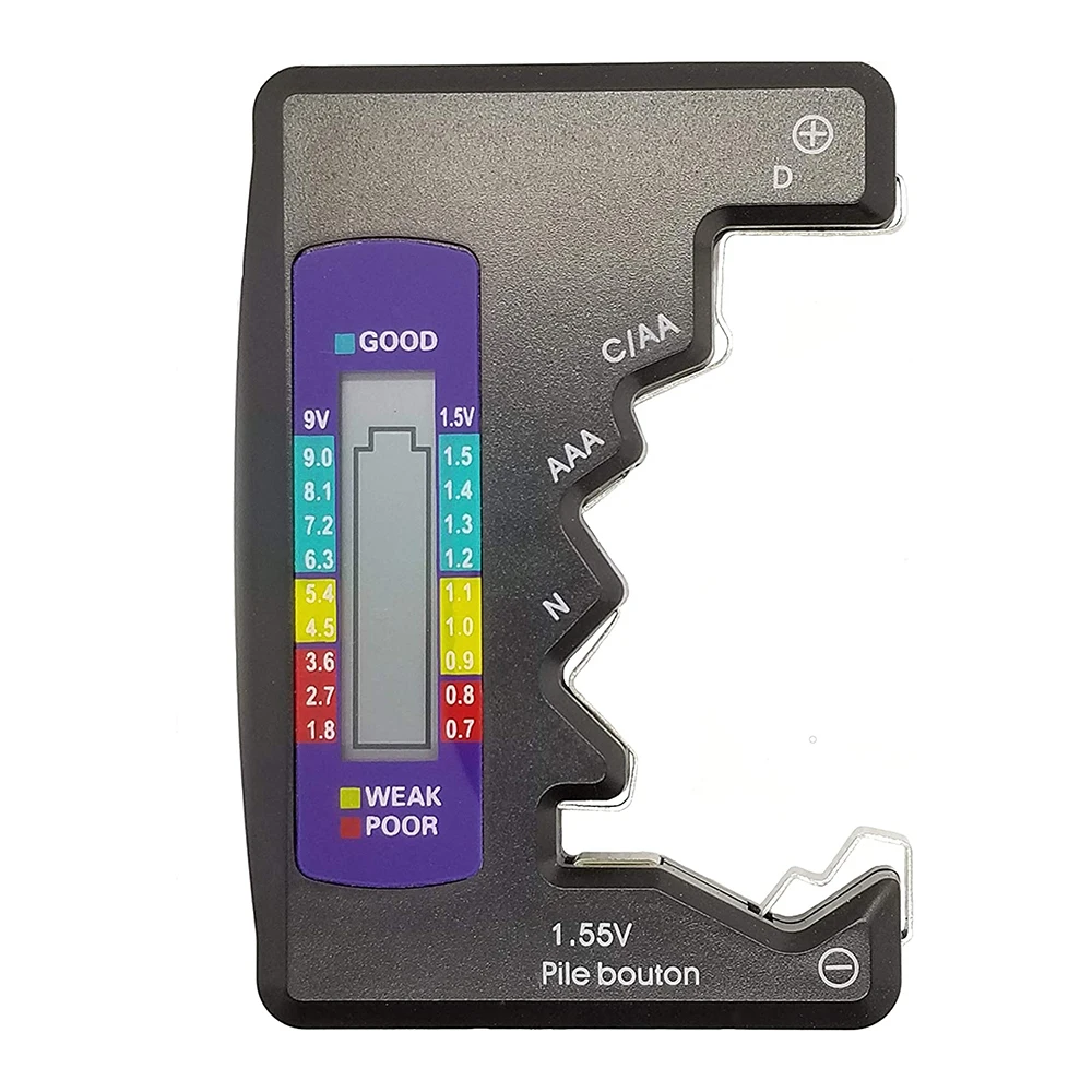 جهاز اختبار البطارية الرقمي BT168 يمكنه قياس أنواع D، C، AA5، AAA7، N، بطارية زر 1.5 فولت، بطارية 9 فولت #4
