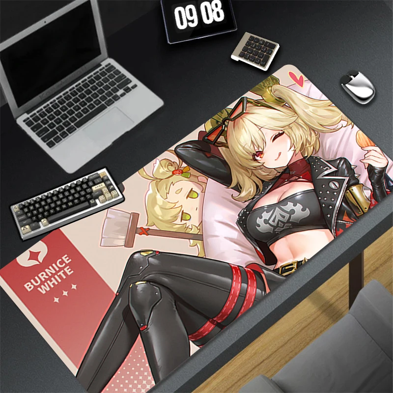 

Gaming Zenless Zone Zero Burnice White Mouse Pad Desk Mat Gamer Professional Premium Mousepad Speed Control Accessories Pad